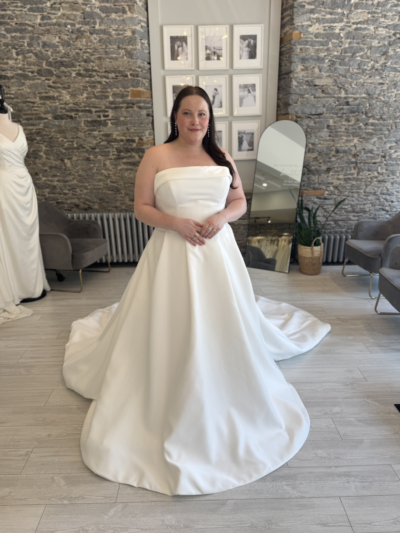 Gia plus size matte satin wedding dress