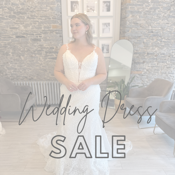 Bride in a wedding dress for the Runway Bridal sample sale