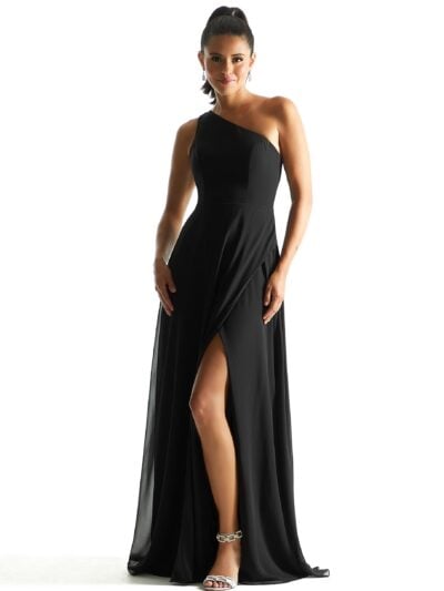 Chiffon one shoulder bridesmaid dress by moirlee