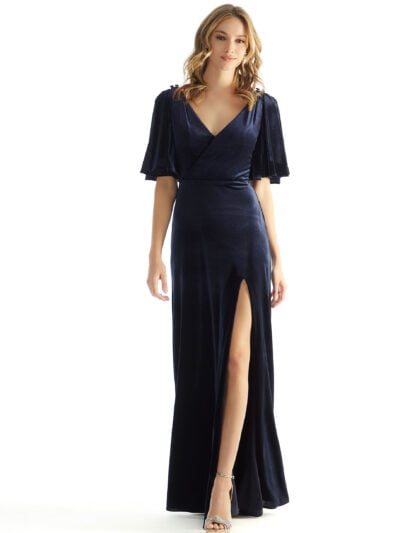 Olivia a velvet floor length dress for mother of the bride or groom