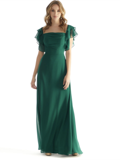 Chiffon flutter sleeve mother of the bride or groom dress