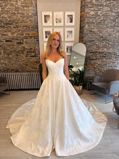 Ryhan brocade aline with basque waist wedding dress