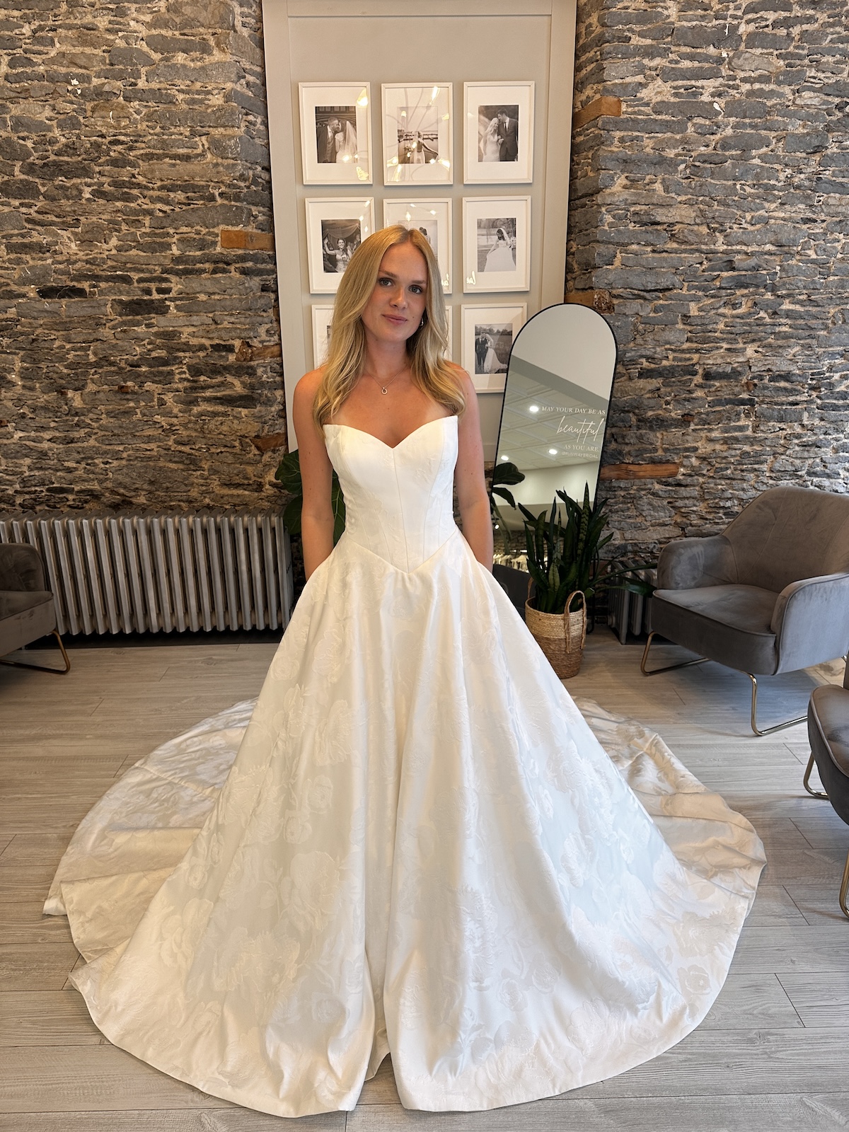 Ryhan brocade aline with basque waist wedding dress
